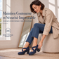 📢📢50 % de réduction !!! 🎉✨ Chaussures Mary Jane pour femme à bout rond, avec lanières croisées, talon bloc, semelle compensée et découpes, à talons hauts