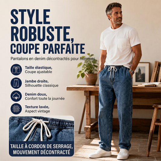 Jean droit ample pour homme