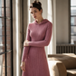 Robe à capuche décontractée en maille côtelée pour femme