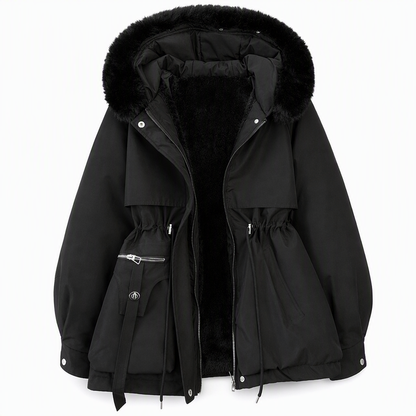 Parka matelassée femme en fausse fourrure pour l'hiver