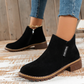 Bottines à talon bas pour femme avec fermeture éclair latérale