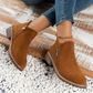 Bottines à talon bas pour femme avec fermeture éclair latérale