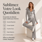 Ensemble veste à capuche zippée côtelée et pantalon évasé pour femme