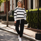 Ensemble sweat à rayures et pantalon de jogging pour femme