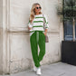 Ensemble sweat à rayures et pantalon de jogging pour femme