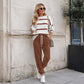 Ensemble sweat à rayures et pantalon de jogging pour femme