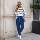 Ensemble sweat à rayures et pantalon de jogging pour femme