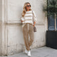 Ensemble sweat à rayures et pantalon de jogging pour femme
