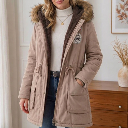 Parka à capuche doublée chaude pour femme