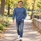 Sweat-shirt col ras du cou doublé polaire pour homme