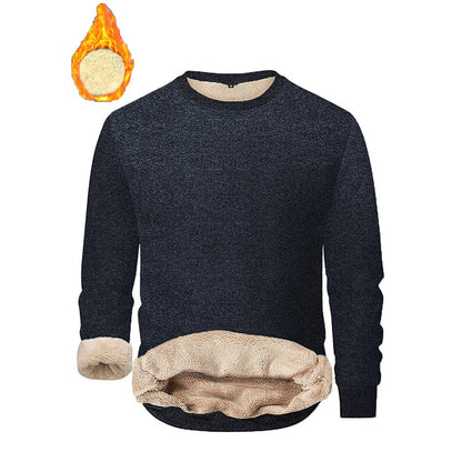 Sweat-shirt col ras du cou doublé polaire pour homme