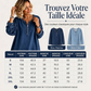 Pull en jean à manches longues et demi-zip pour femme