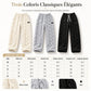 Pantalons de détente décontractés pour femme doublés de flanelle chaude