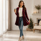 Cardigan en velours pour femme, ouvert sur le devant